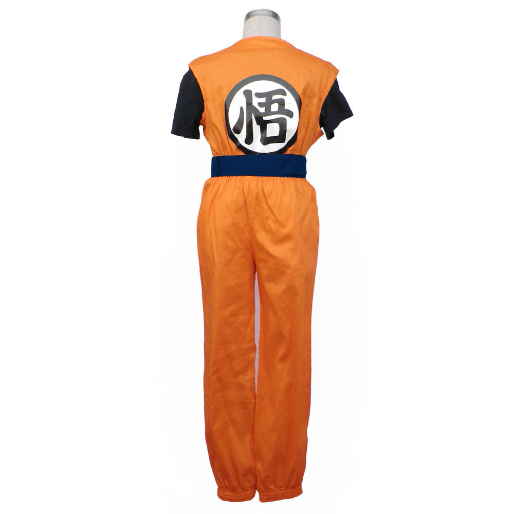 Dragon Ball Son Goku Training Costume Outfits Chinese Character 'Goku' Cosplay Men and Kids Halloween