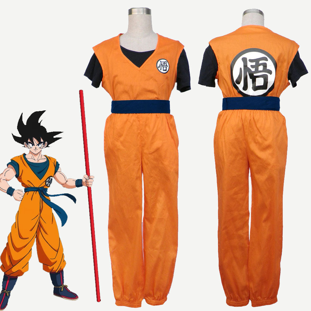 Dragon Ball Son Goku Training Costume Outfits Chinese Character 'Goku' Cosplay Men and Kids Halloween