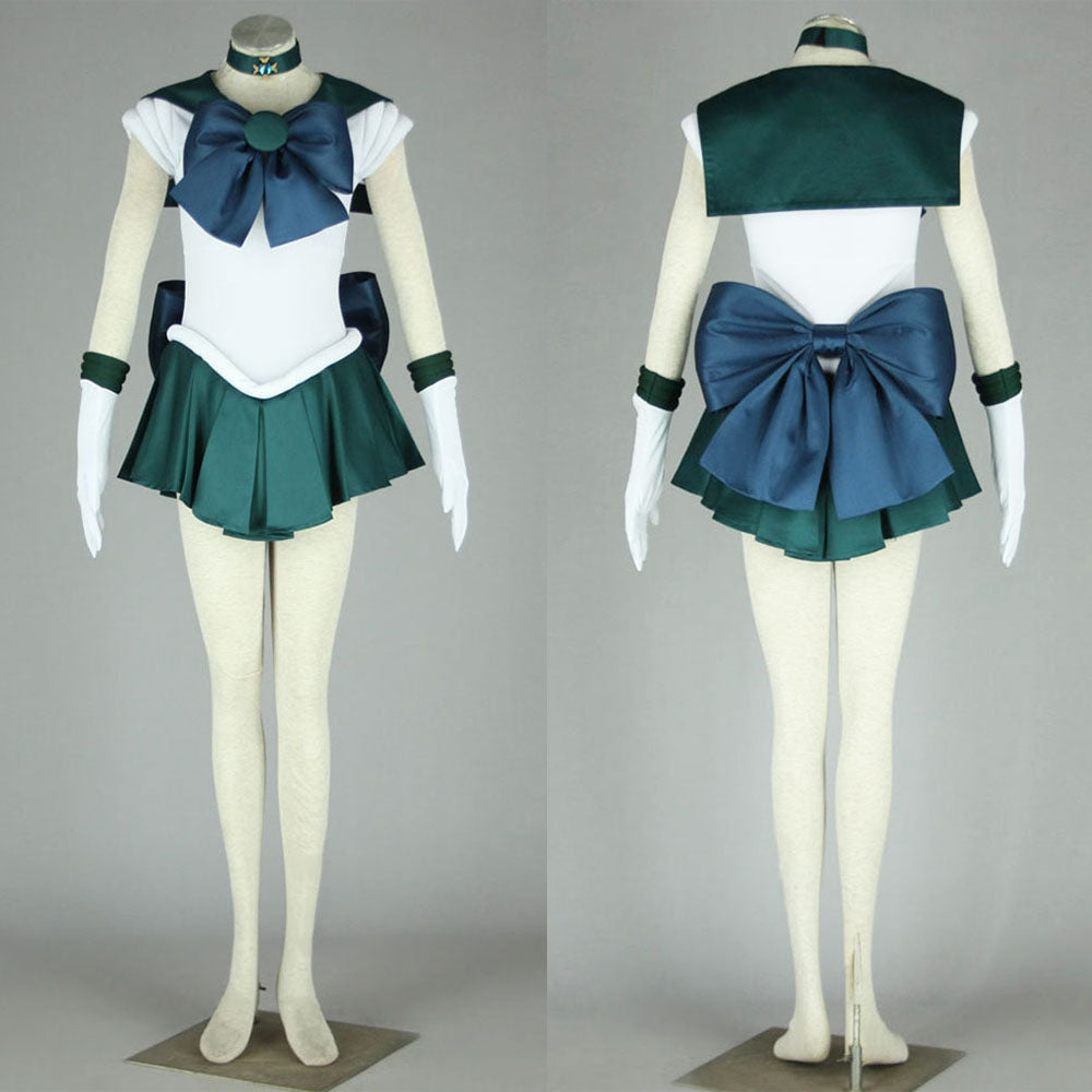 Anime Sailor Moon Costume Kaiou Michiru Sailor neptune Fighting Cosplay Outfit and Accessories Women and Kids Halloween