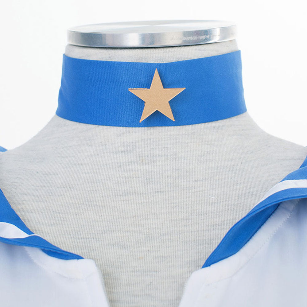 Halloween Anime Sailor Moon Costume Mizuno Ami Sailor mercury Fighting Cosplay Full Outfit