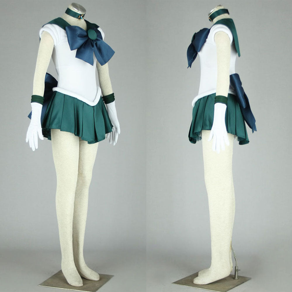 Anime Sailor Moon Costume Kaiou Michiru Sailor neptune Fighting Cosplay Outfit and Accessories Women and Kids Halloween