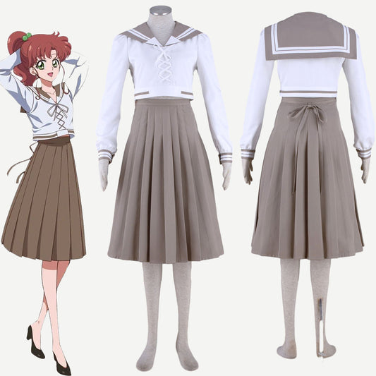 Anime Sailor Moon Costume Kino Makoto Sailor jupiter Cosplay Normal School Uniform