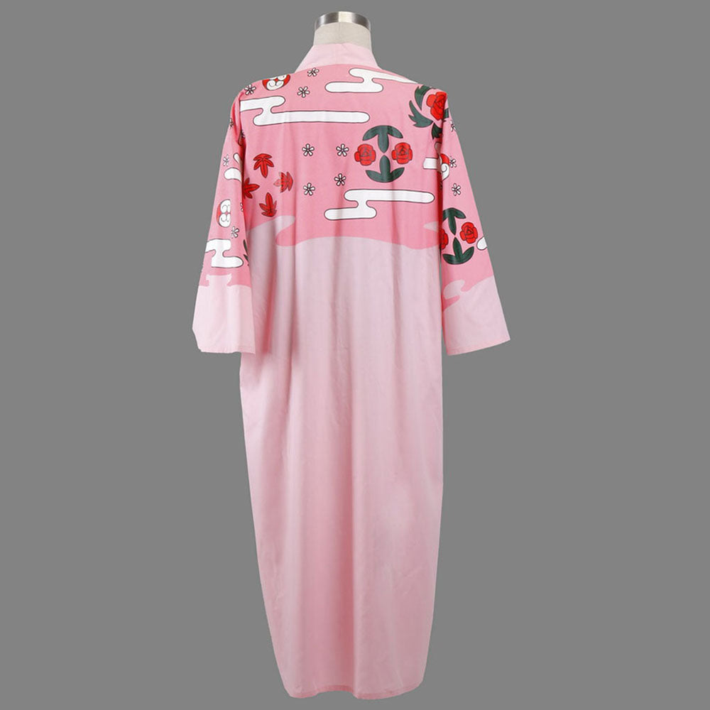 Anime Bleach Costume Kyoraku Shunsui Cosplay Pink Kimono Robe 8th Division Captain Men and Kids Halloween