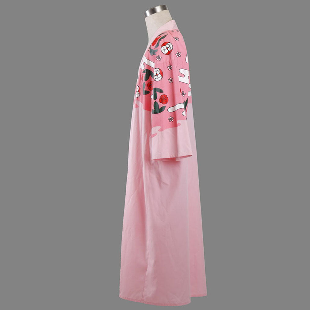 Anime Bleach Costume Kyoraku Shunsui Cosplay Pink Kimono Robe 8th Division Captain Men and Kids Halloween