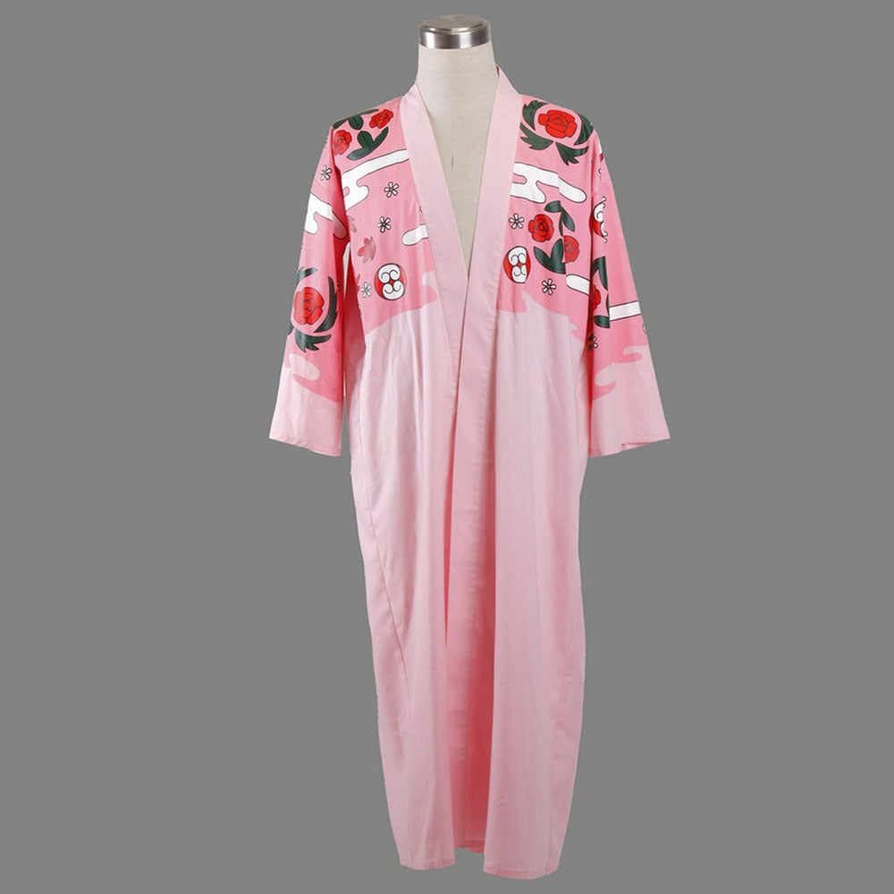 Anime Bleach Costume Kyoraku Shunsui Cosplay Pink Kimono Robe 8th Division Captain Men and Kids Halloween