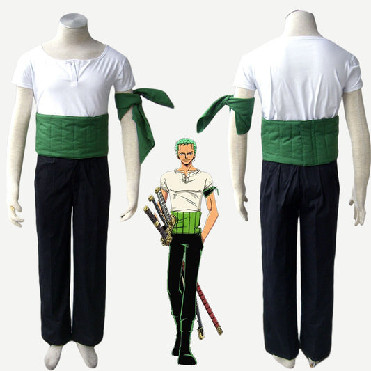 Anime One Piece Roronoa Zoro Costume Cosplay Suits Men and Kids Halloween