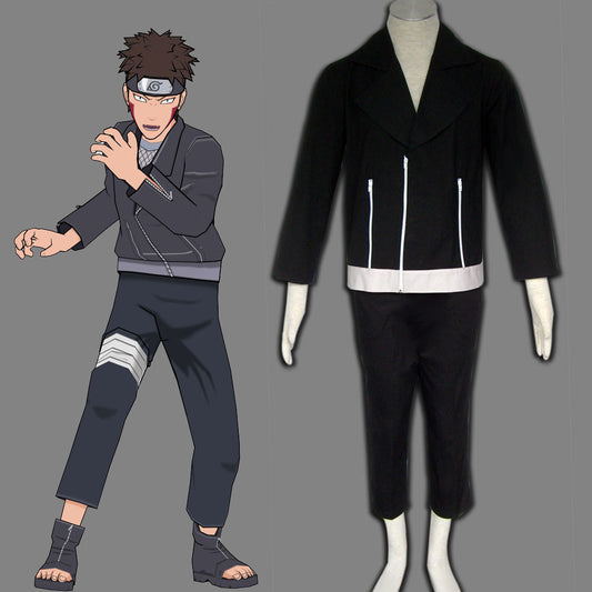 Anime Naruto Shippuden Cosplay Kiba Juvenile Costume Men Kids Halloween