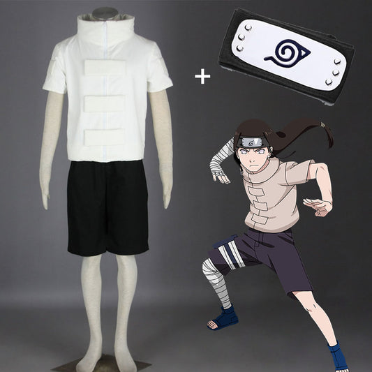 Anime Naruto Shippuden Cosplay Neji Hyuga Costume Men Kids Halloween