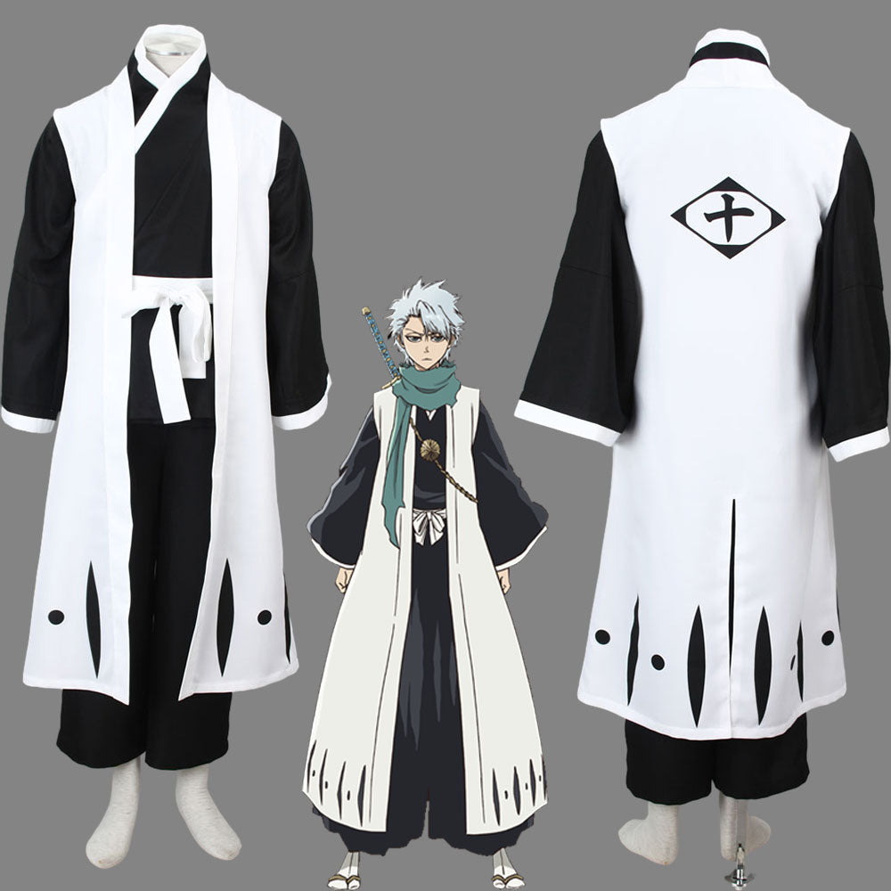 Anime Bleach Hitsugaya Toushirou Costume Cosplay Suits 10th Division Captain Costume Men and Kids Halloween