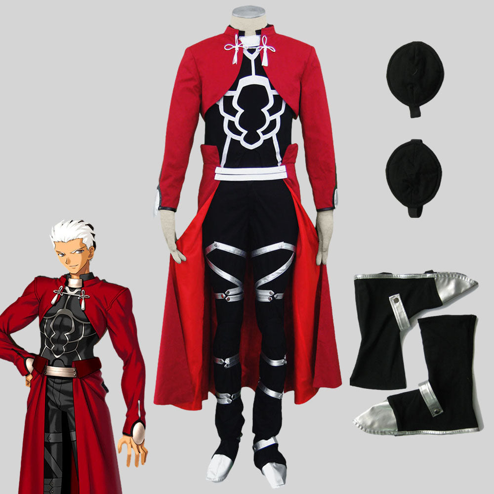 Fate/stay night The Archer Emiya Shirou Cosplay Costumes Outfits Men and Kids Halloween