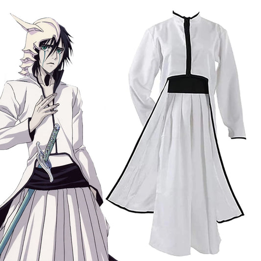 Anime Bleach Costume Ulquiorra Cifer Cosplay White full Outfit Men and Kids Halloween