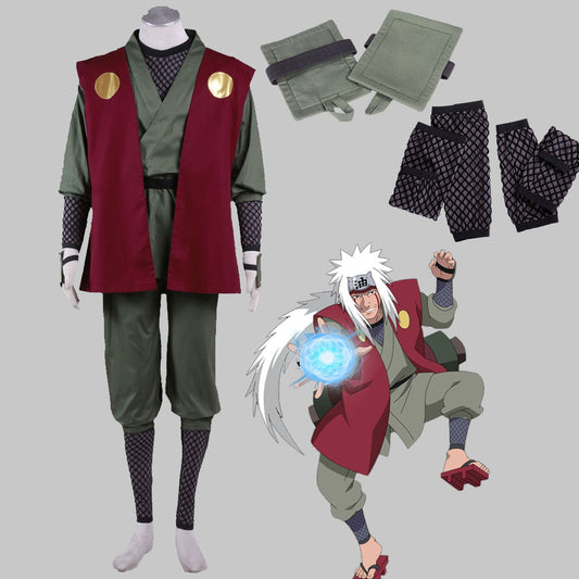 Anime Naruto Shippuden Cosplay Jiraiya Costume Men Kids Halloween