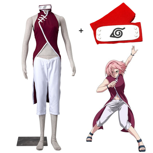 Anime Boruto Cosplay Haruno Sakura Cosplay Costume with Headband Women Kids  Halloween