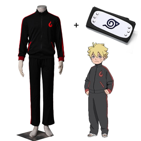 Anime Naruto Boruto Cosplay Boruto Childhood Costume with Headband Men and Kids Halloween