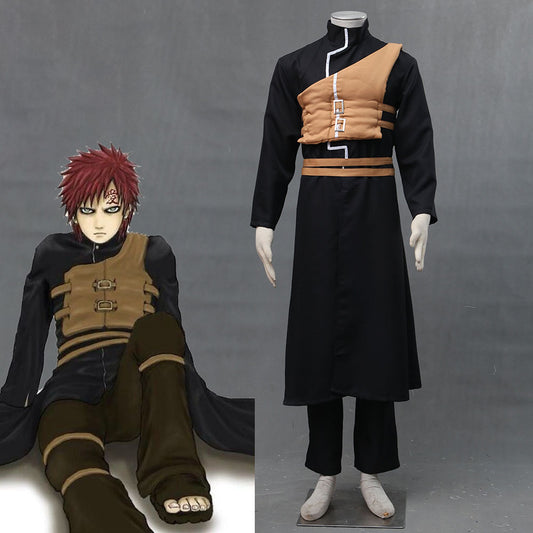 Anime Naruto Shippuden Cosplay Gaara Black Costume Men Kids Halloween