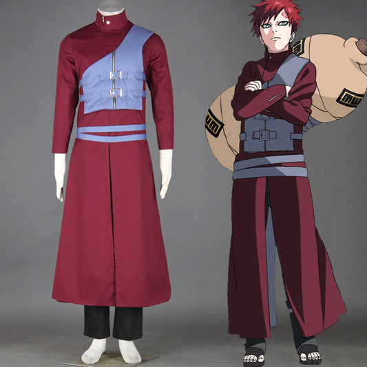 Anime Naruto Shippuden Gaara Cosplay Costume Men Kids Halloween