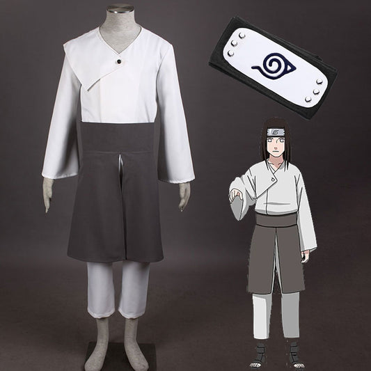 Anime Naruto Shippuden Hyuga Neji Cosplay Costume Men Kids Halloween