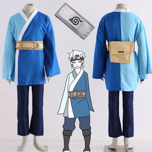 Anime Naruto Boruto Mitsuki Cosplay Costume with Accessories Men and Kids Halloween