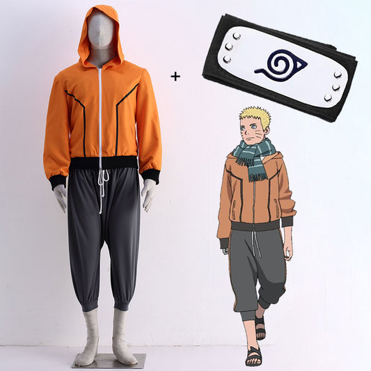 Naruto Movie The Last Naruto Be Father Cosplay Costume with Headband Men Kids Halloween