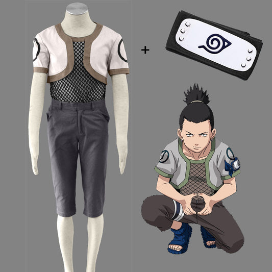 Anime Naruto Shippuden Cosplay Nara Shikamaru Costume Men Kids Halloween