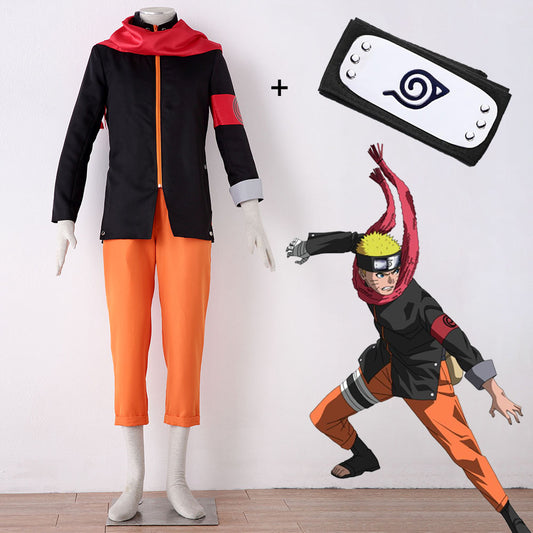 Naruto Movie The Last Naruto Cosplay Costume with Headband Men Kids Halloween