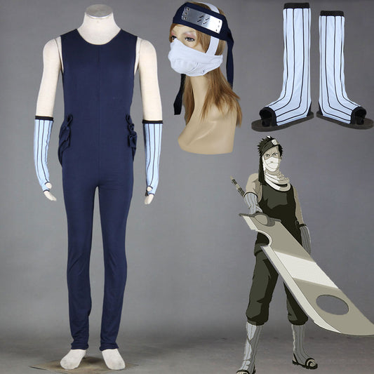 Anime Naruto Shippuden Momochi Zabuza Cosplay Costume with Shoes Men Kids Halloween