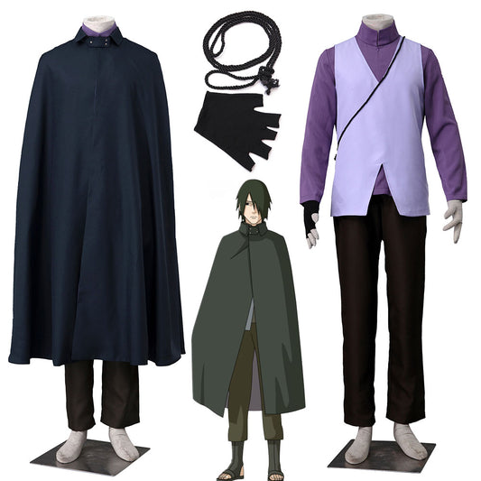 Anime Boruto Uchiha Sasuke as Father Cosplay Costume with Headband Men and Kids Halloween