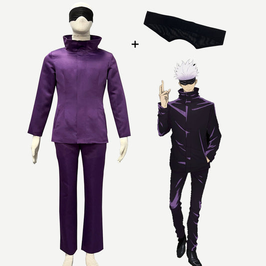 Anime Jujutsu Kaisen Teacher Gojo Satoru Cosplay Costume School Uniform Halloween Kids Men