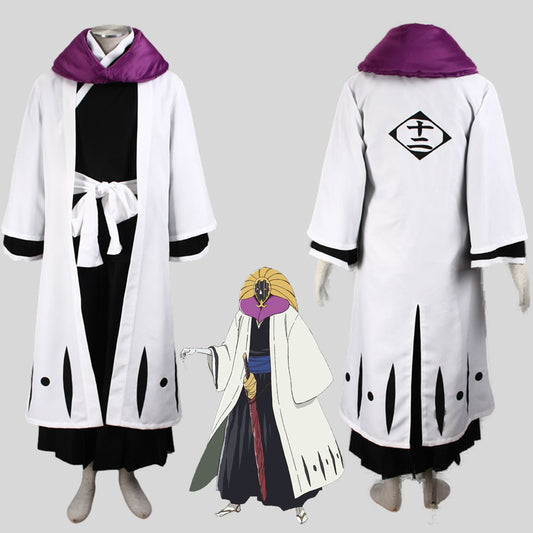 Anime Bleach Kurotsuchi Mayuri Costume Cosplay Suits 12th Division Captain Costume Men and Kids Halloween