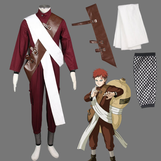 Anime Naruto Shippuden Cosplay Gaara Costume Men Kids Halloween