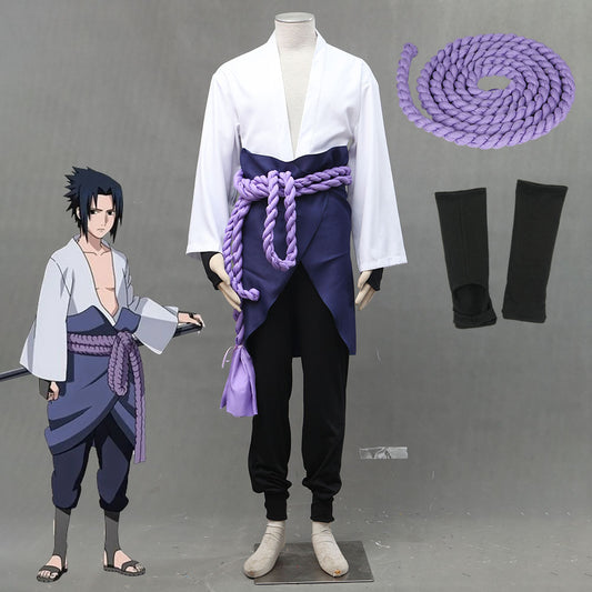 Anime Naruto Shippuden Cosplay Uchiha Sasuke Teenager Costume Men Kids Halloween