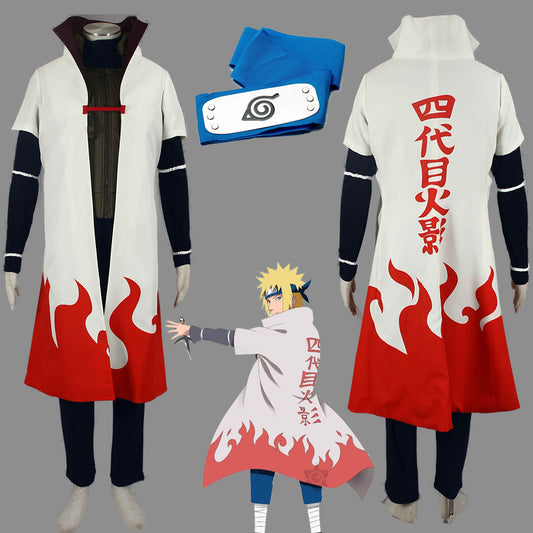 Anime Naruto Shippuden Cosplay 4th Hokage Namikaze Minato Costume Men Kids Halloween