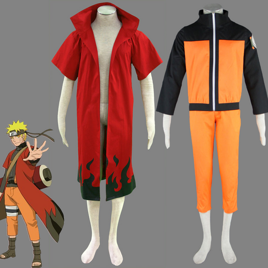 Anime Naruto Shippuden Naruto Sennin Moodo Cosplay Costume Men Kids Halloween