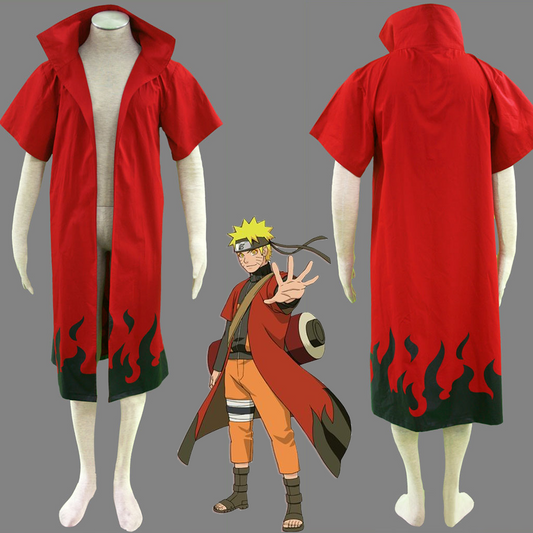 Anime Naruto Shippuden Naruto Sennin Moodo Cosplay Costume Cloak Men Kids Halloween