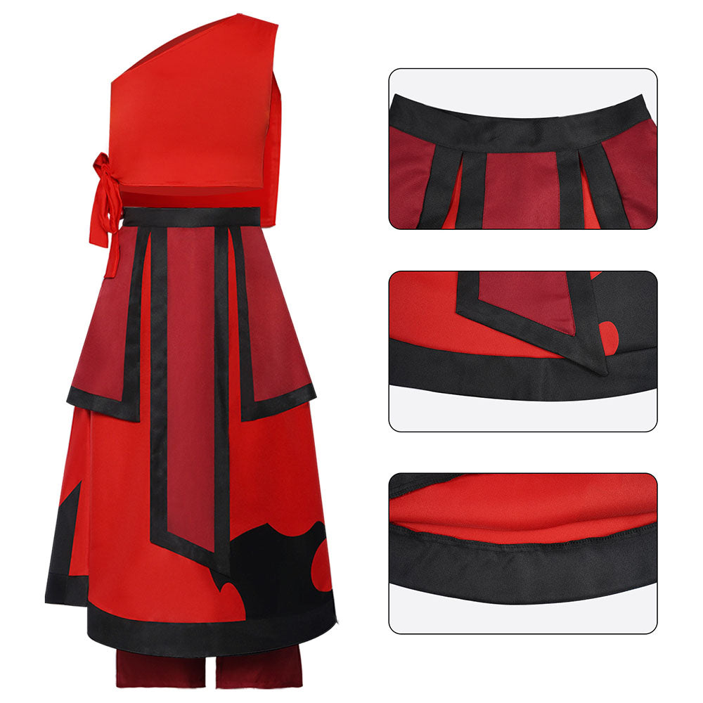 Avatar The Last Airbender Costume Katara Cosplay Red full Outfit for Women