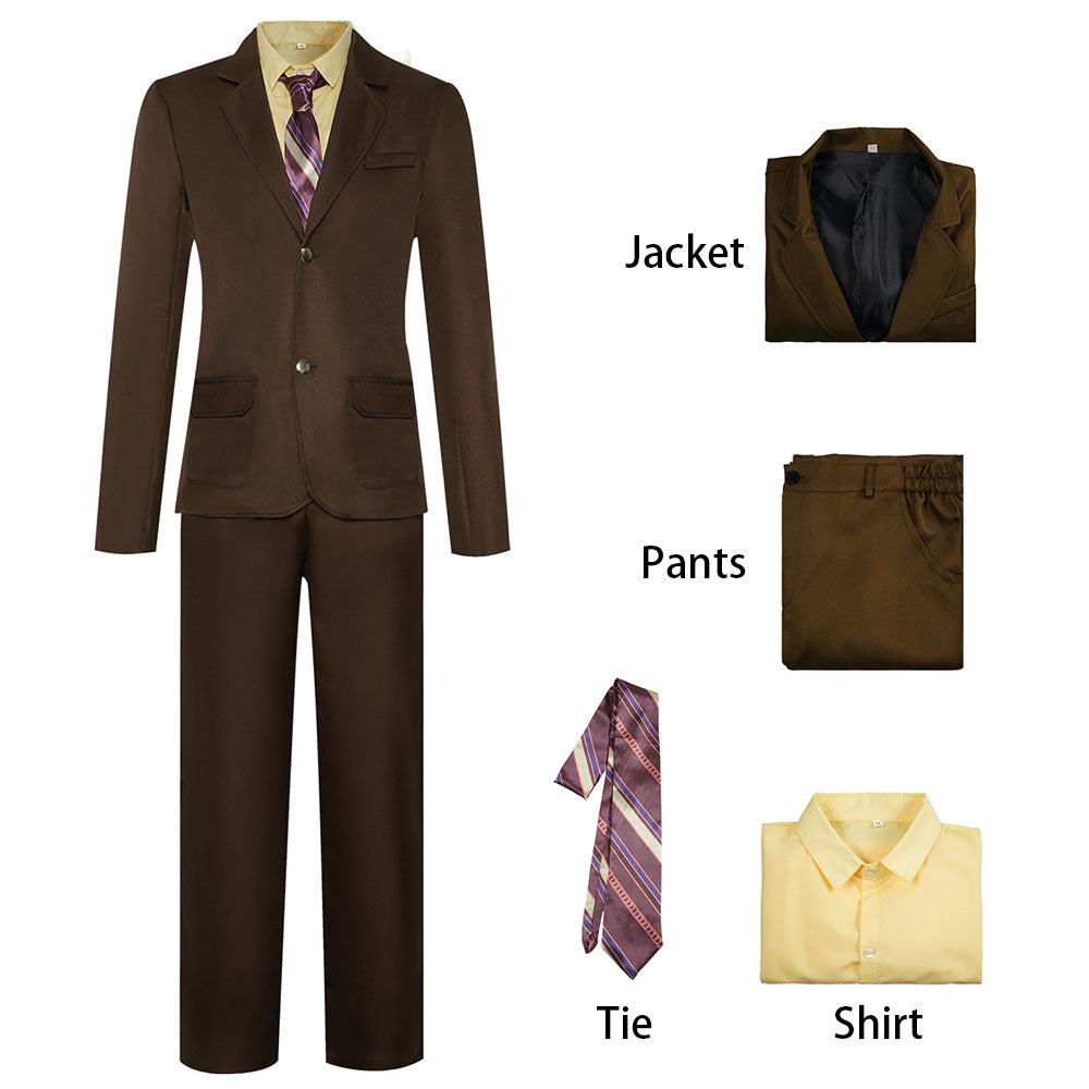 Joker 2 Joker Folie a Deux Costume Arthur Fleck Cosplay Brown Gray Suits full Outfit for Men