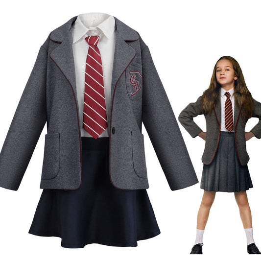 Matilda The Musical Costume Matilda Gray School Uniform Cosplay Women and Kids Halloween