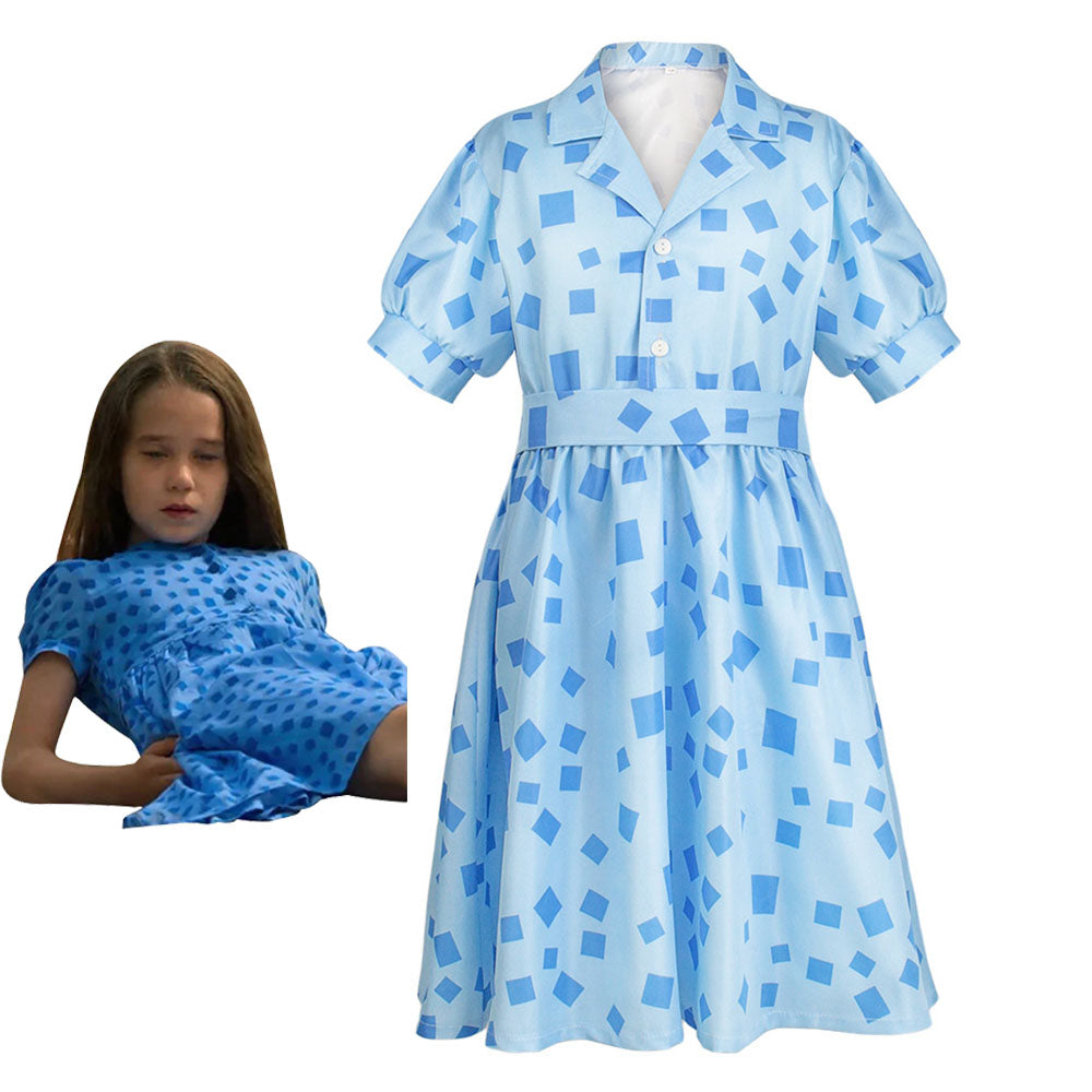 Matilda The Musical Costume Matilda Cosplay Blue Dress for Women and Kids Halloween