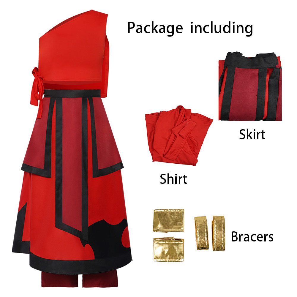 Avatar The Last Airbender Costume Katara Cosplay Red full Outfit for Women