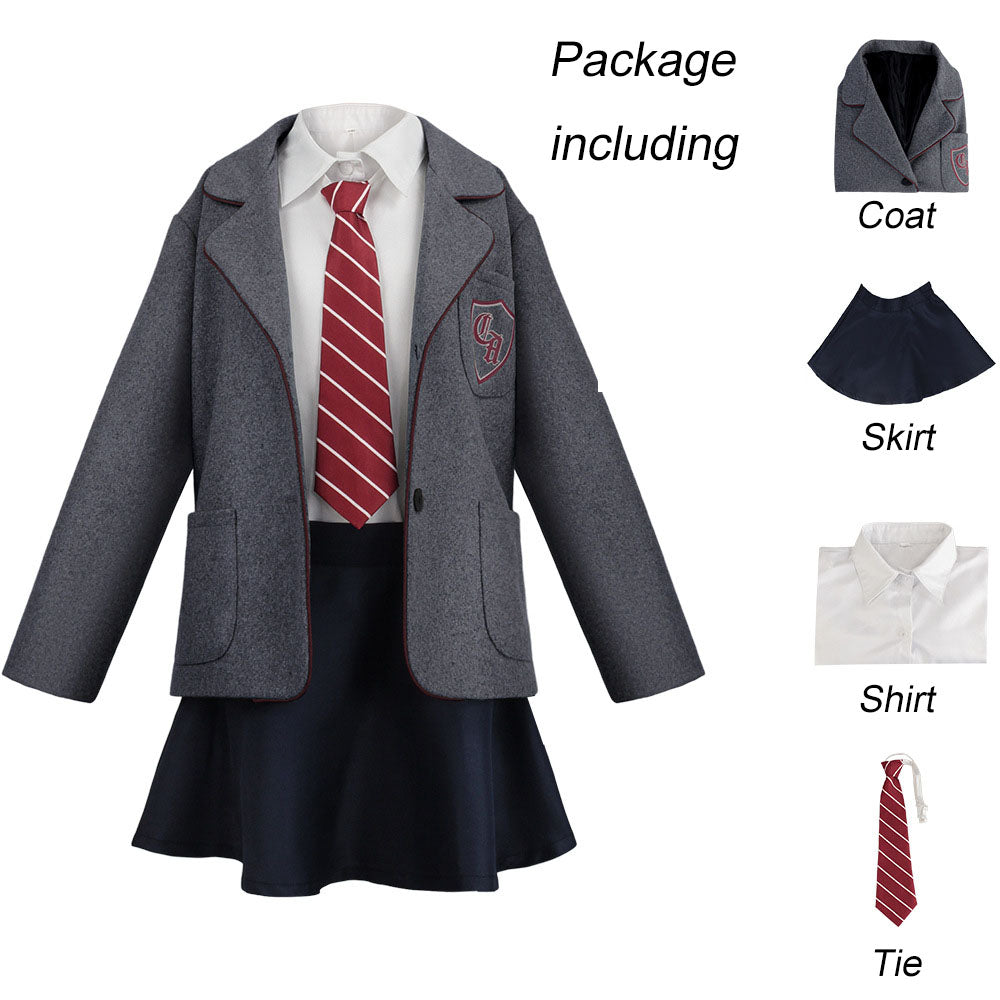 Matilda The Musical Costume Matilda Gray School Uniform Cosplay Women and Kids Halloween