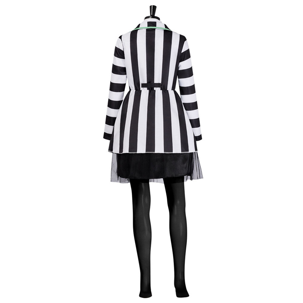 Movie Beetlejuice 2 Costume Beetlejuice Cosplay Women Skirt Style Cosplay full Outfits with Accessories