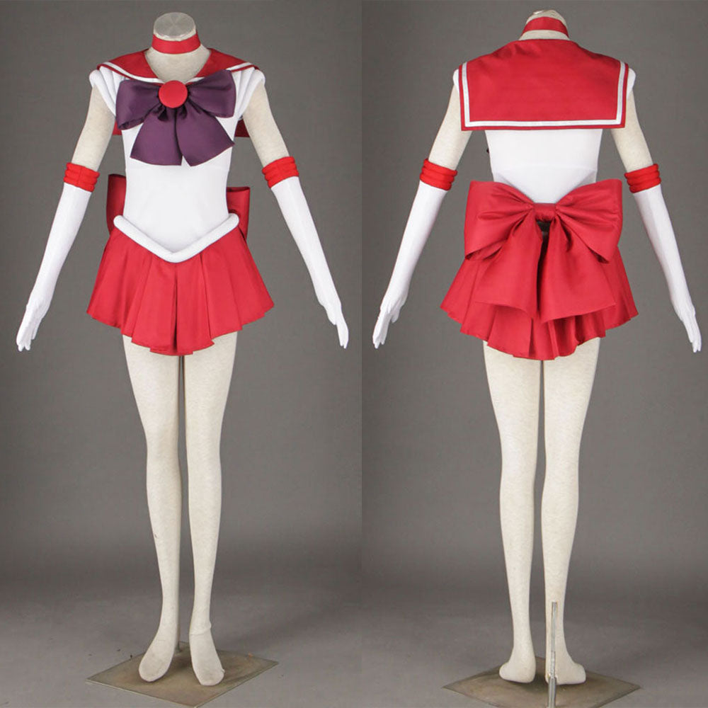 Anime Sailor Moon Costume Heino Rei Sailor Mars Fighting Cosplay Outfit and Accessories Women and Kids Halloween