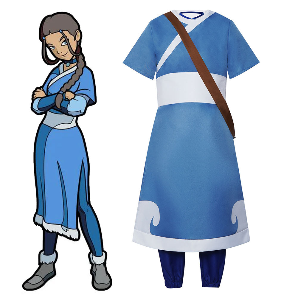 Avatar The Last Airbender Costume Katara Cosplay Blue full Outfit for Women