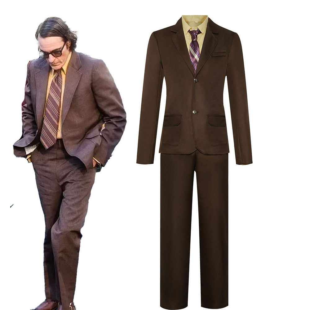 Joker 2 Joker Folie a Deux Costume Arthur Fleck Cosplay Brown Gray Suits full Outfit for Men