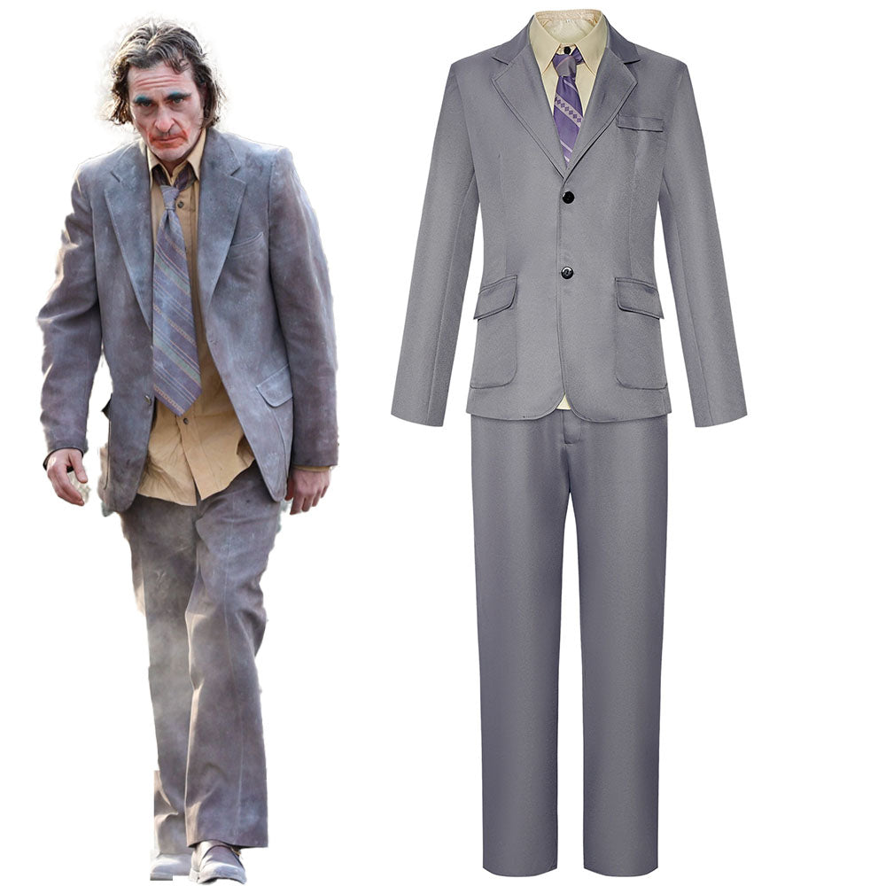 Joker 2 Joker Folie a Deux Costume Arthur Fleck Cosplay Brown Gray Suits full Outfit for Men