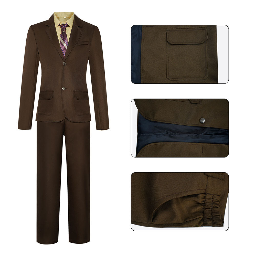 Joker 2 Joker Folie a Deux Costume Arthur Fleck Cosplay Brown Gray Suits full Outfit for Men