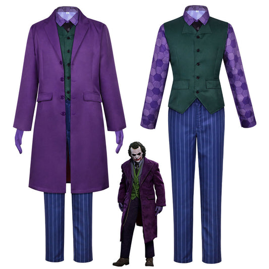 The Dark Knight Costume Batman the Joker Cosplay Purple full Outfit for Men Halloween