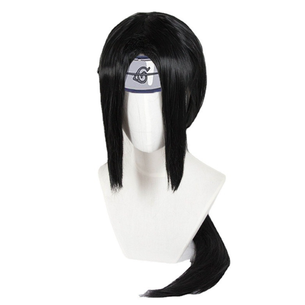 Anime Naruto Shippuden Akatsuki Cloak Uchiha Itachi Cosplay Costumes with Wig Men Kids Halloween